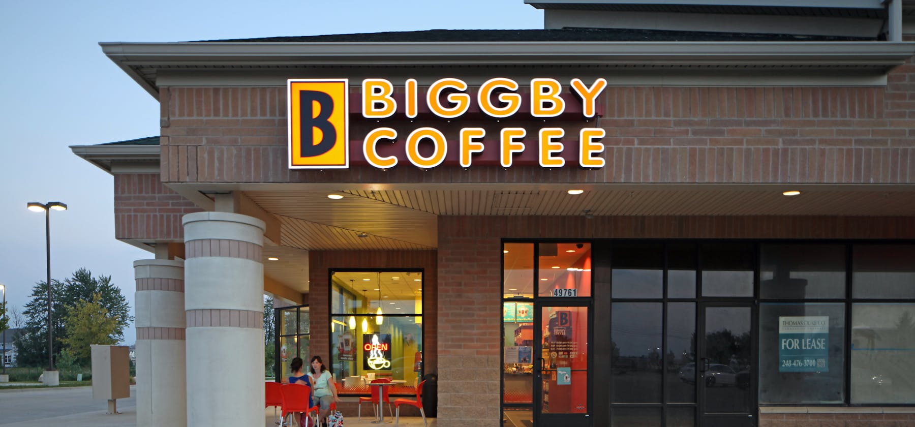 Biggby Coffee facade in Wixom, MI