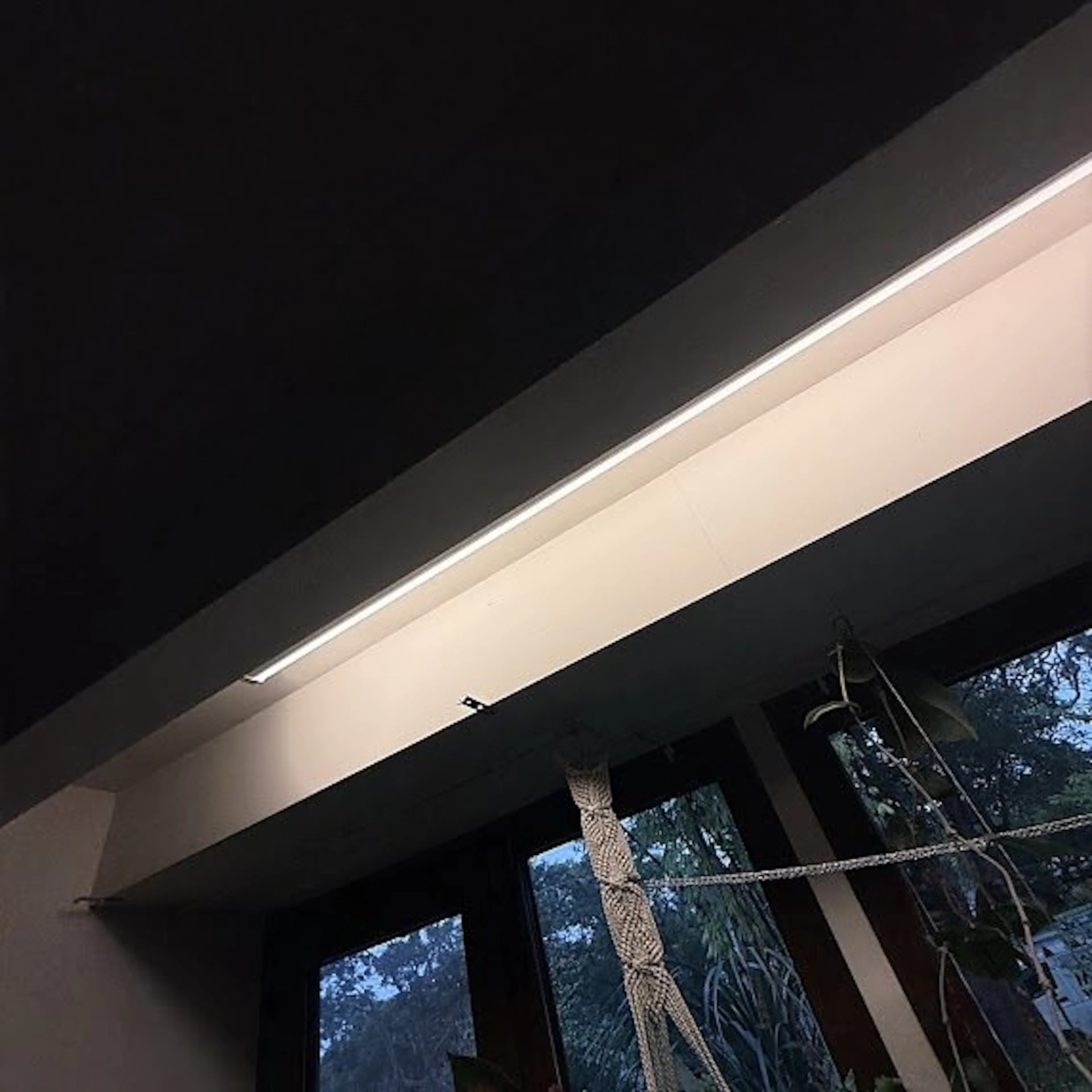 LED strip lighting along a bulkhead at dusk, by Impulse Electrical Enterprise