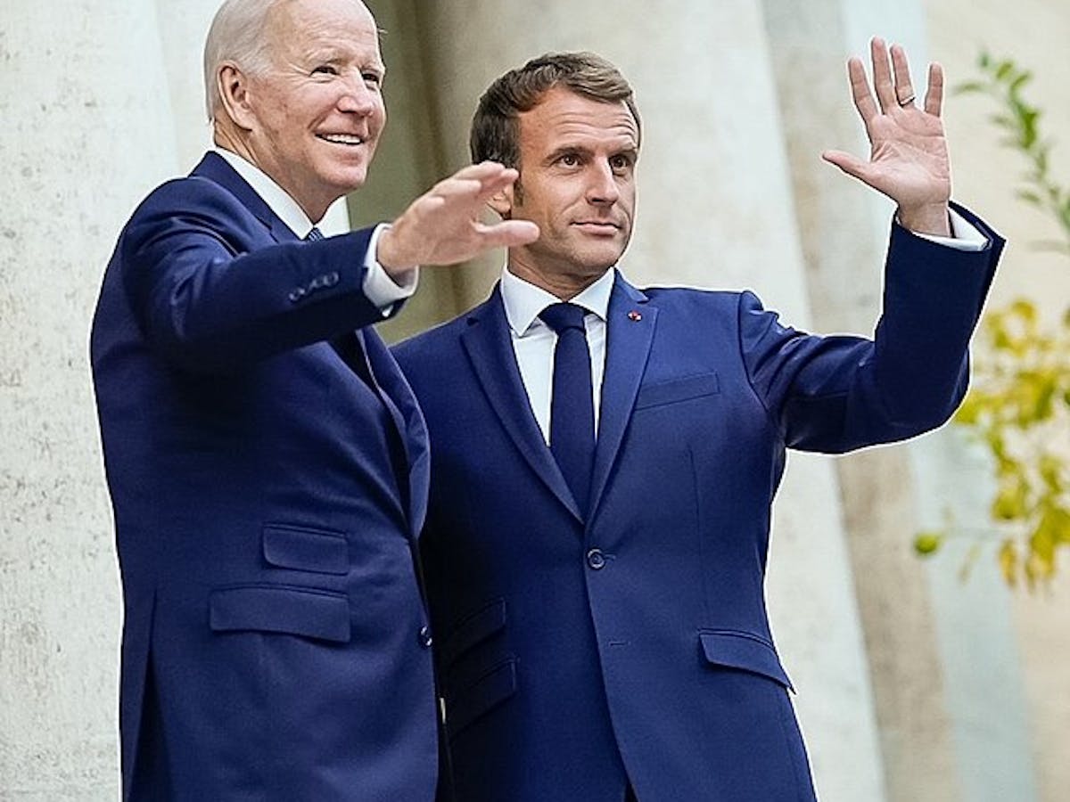 U.S President Joe Biden with French President Emmanuel Macron, who is the host of the Summit for a New Global Financial Pact