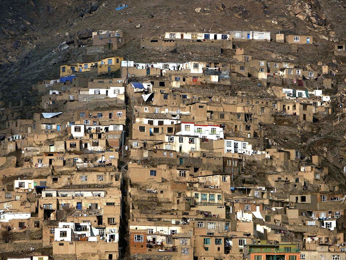 Houses on mountain in Afghanistan