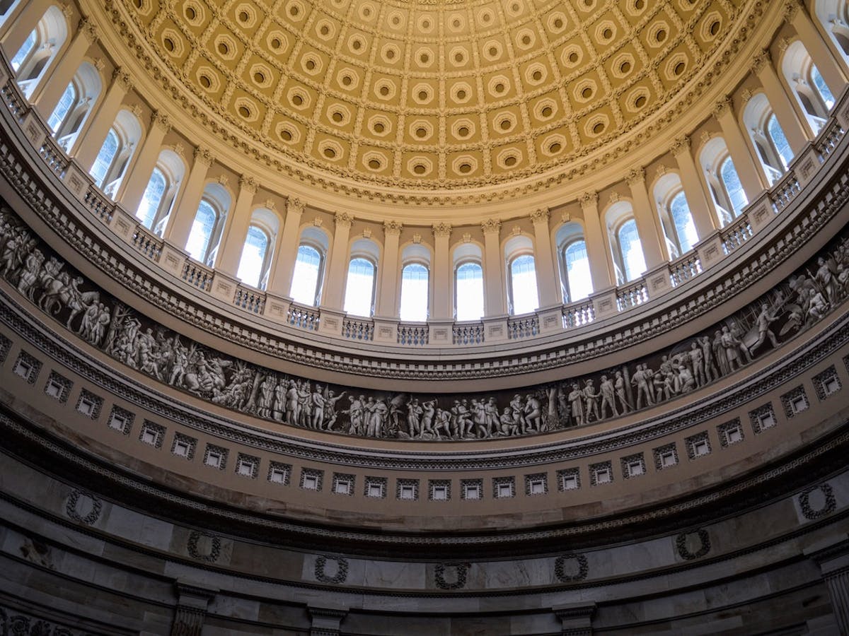 Inside the dome of Capitol Building.