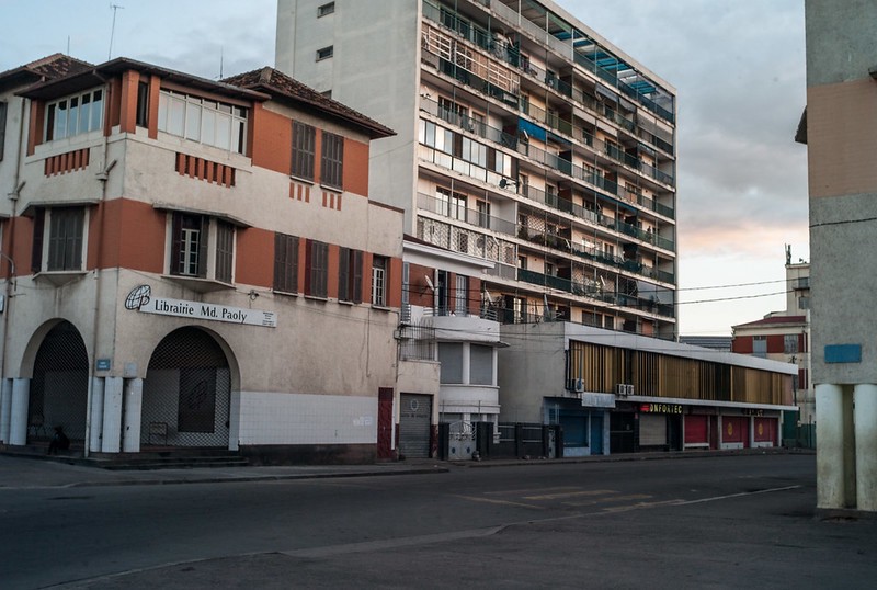 Madagascar - Streets and shops closed.