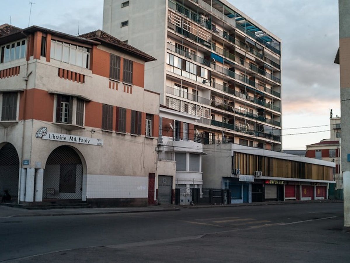 Madagascar - Streets and shops closed.