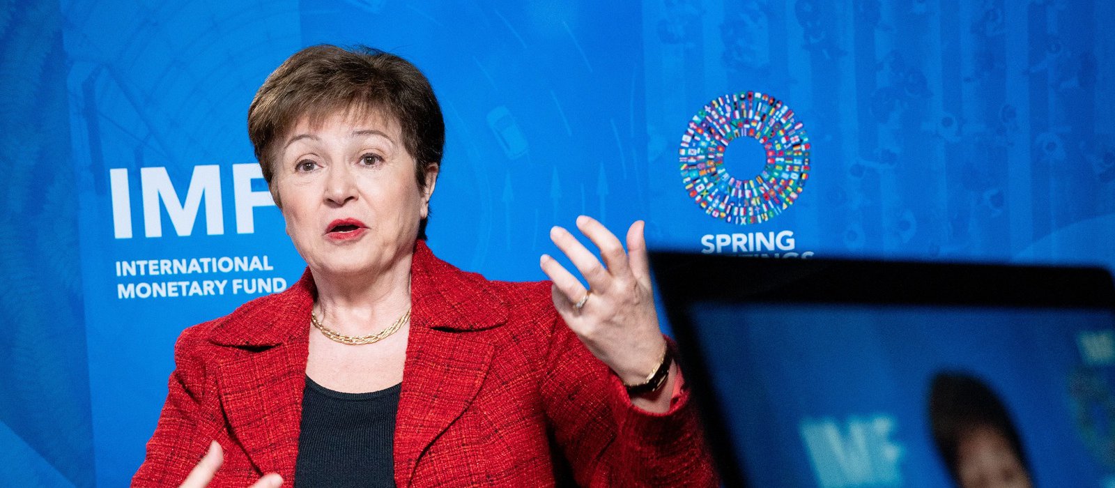 Managing Director of the International Monetary Fund (IMF) Kristalina Georgieva speaking