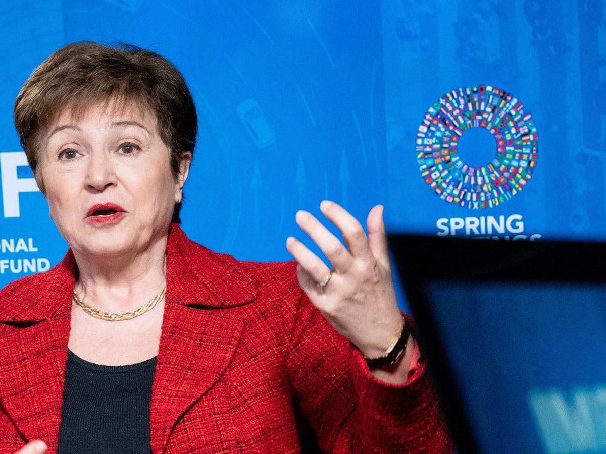 Managing Director of the International Monetary Fund (IMF) Kristalina Georgieva speaking