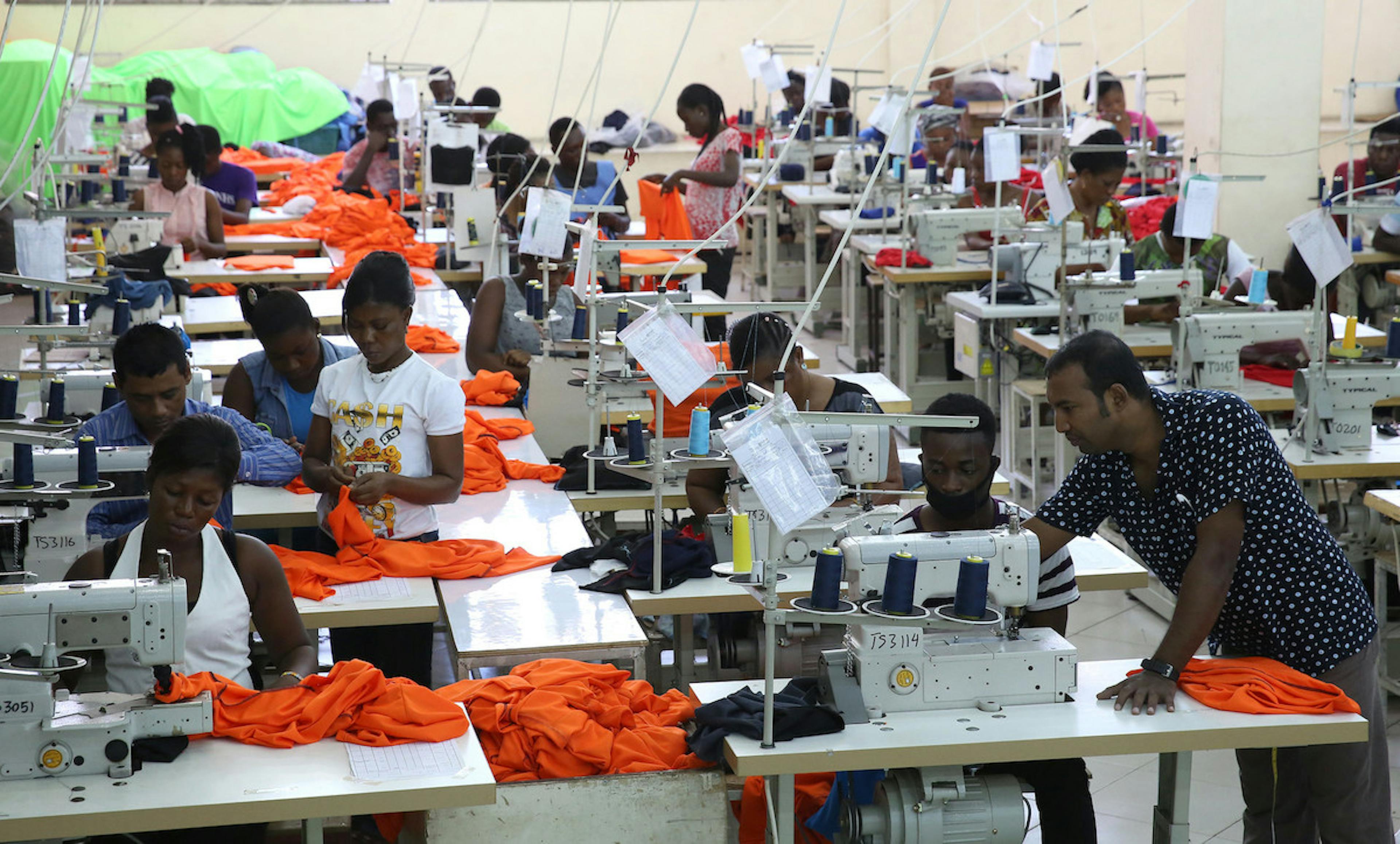 Tailors at work in factory