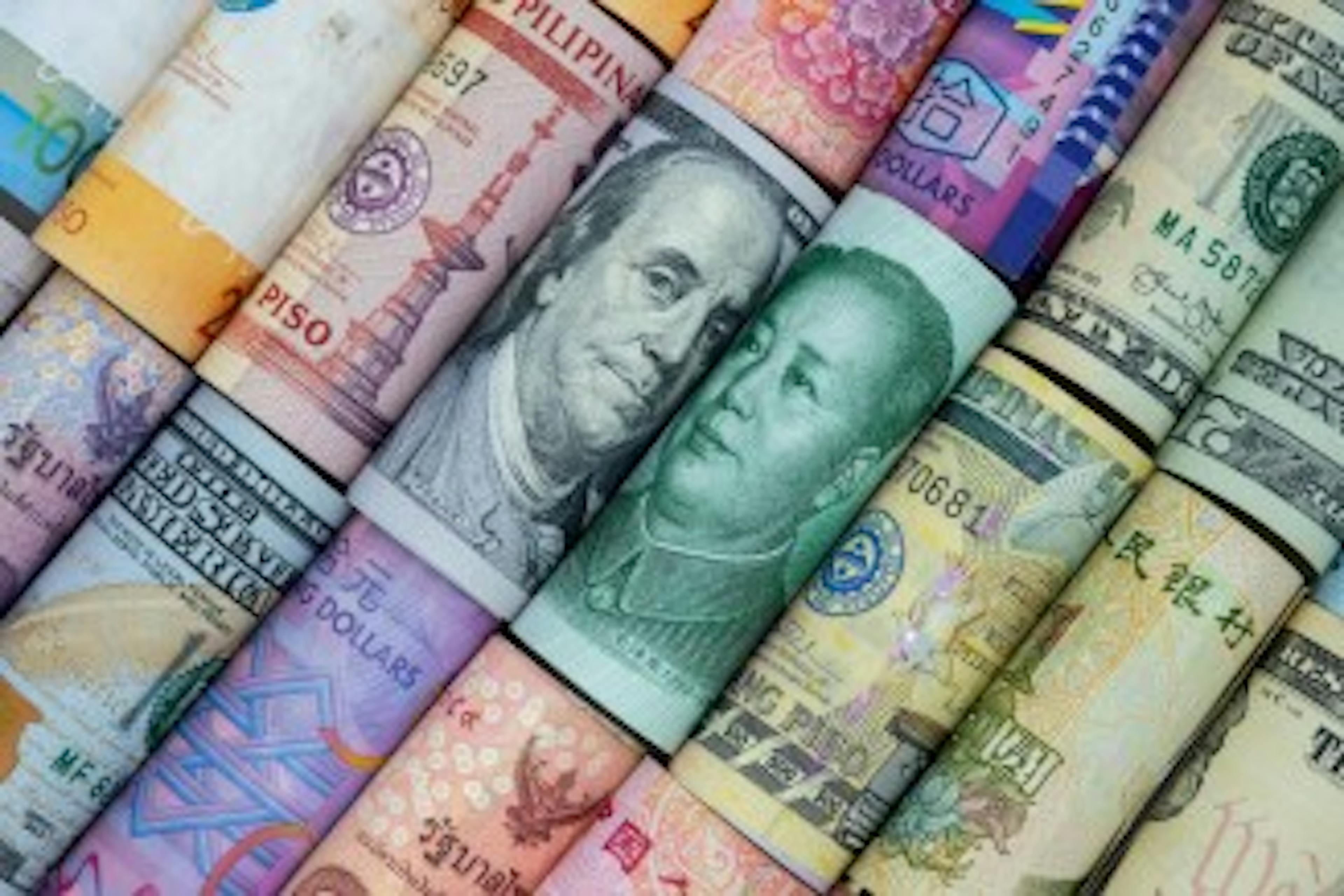 Picture of different currencies. 