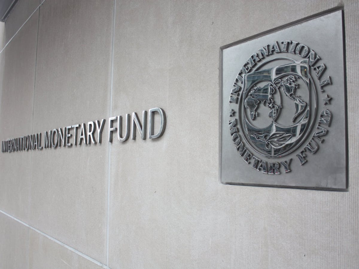IMF logo on the IMF building