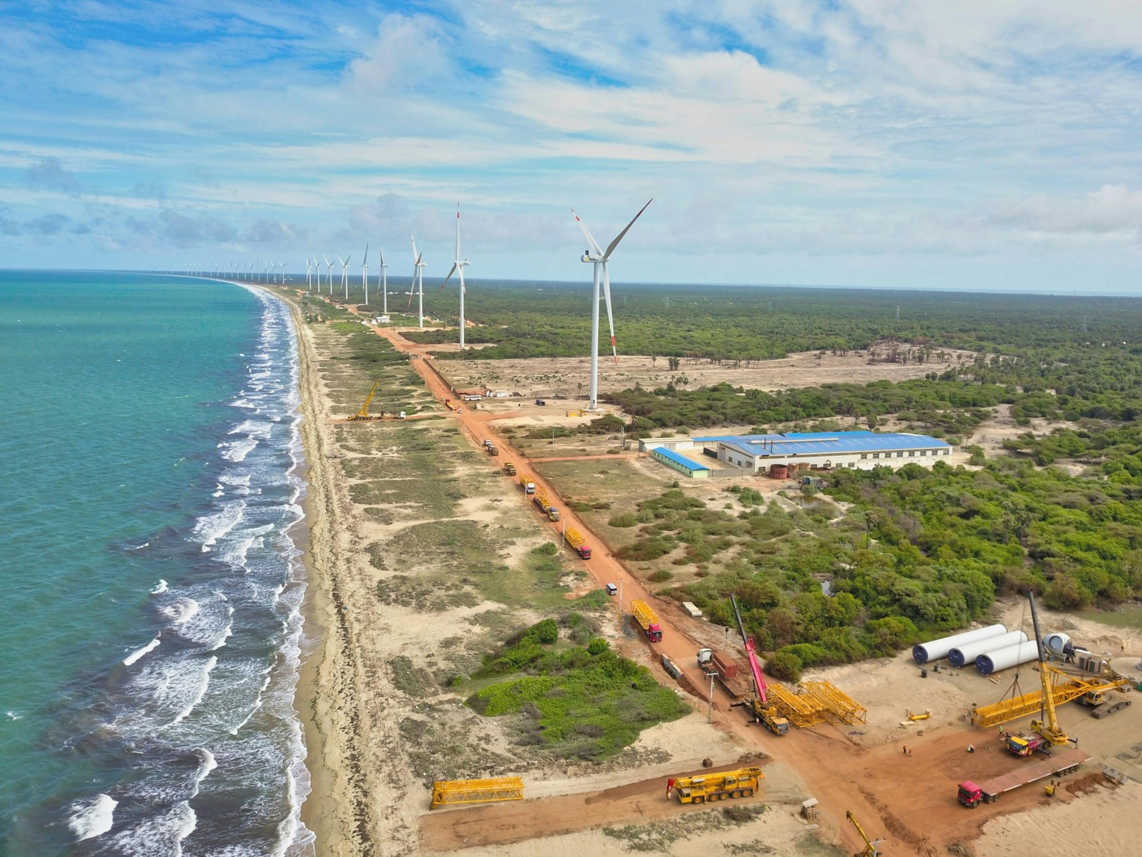Thambapavani Wind Farm on Mannar Island, Sri Lanka, a project funded with assistance from the Asian Development Bank. Photo via ADB.