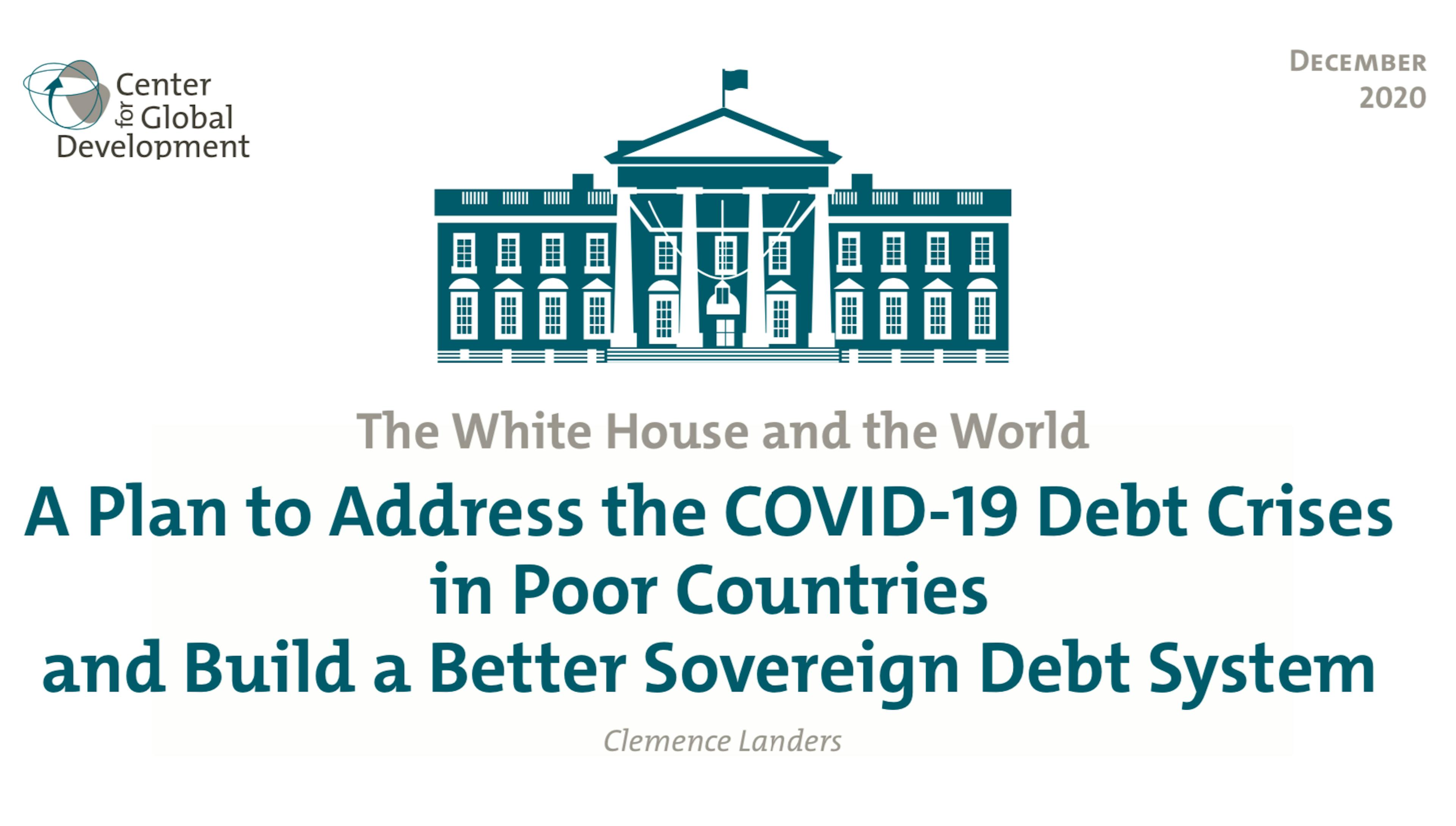 Picture of the cover of the report featuring logo of CGD and a picture of the White House. 