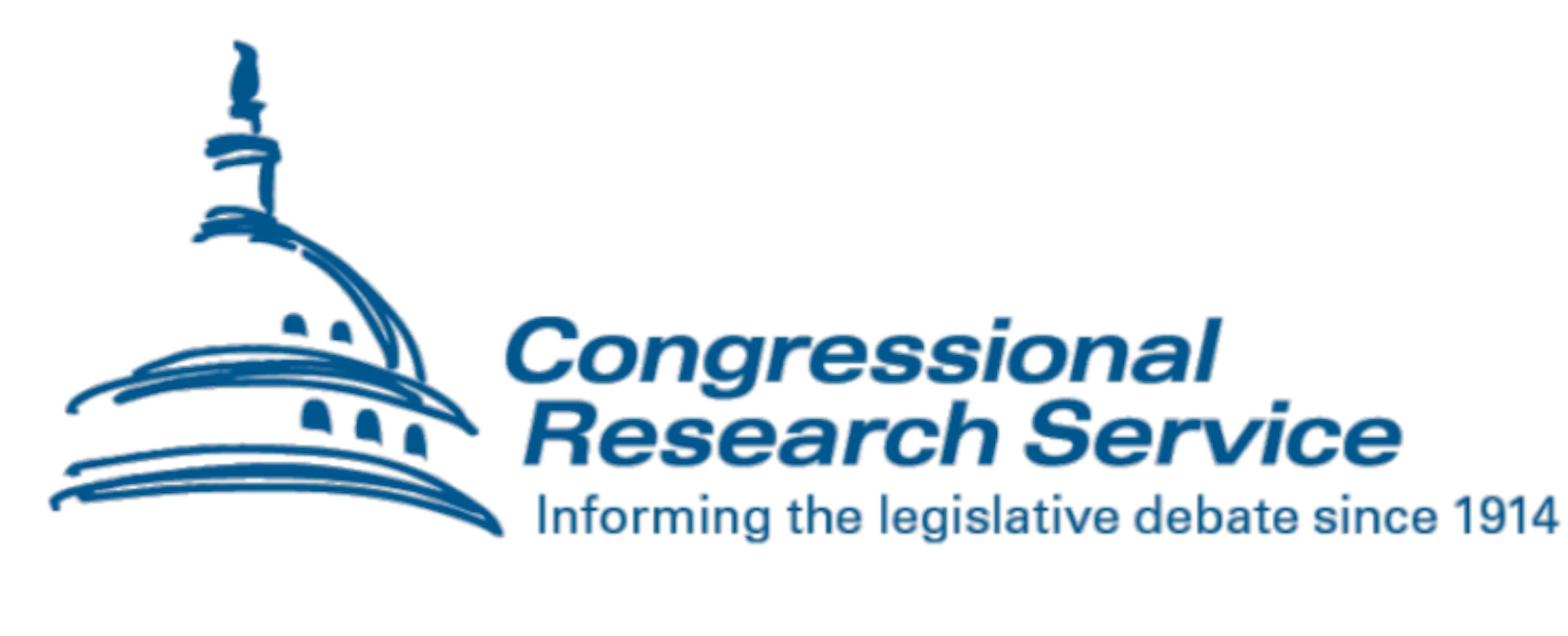 Image of blue Congressional Research Service logo featuring Capitol dome