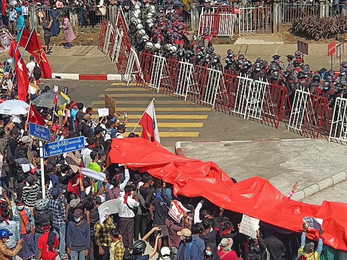 Protestors of Burmese military coup