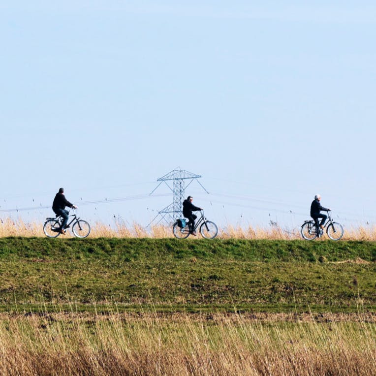 Drie fietsers