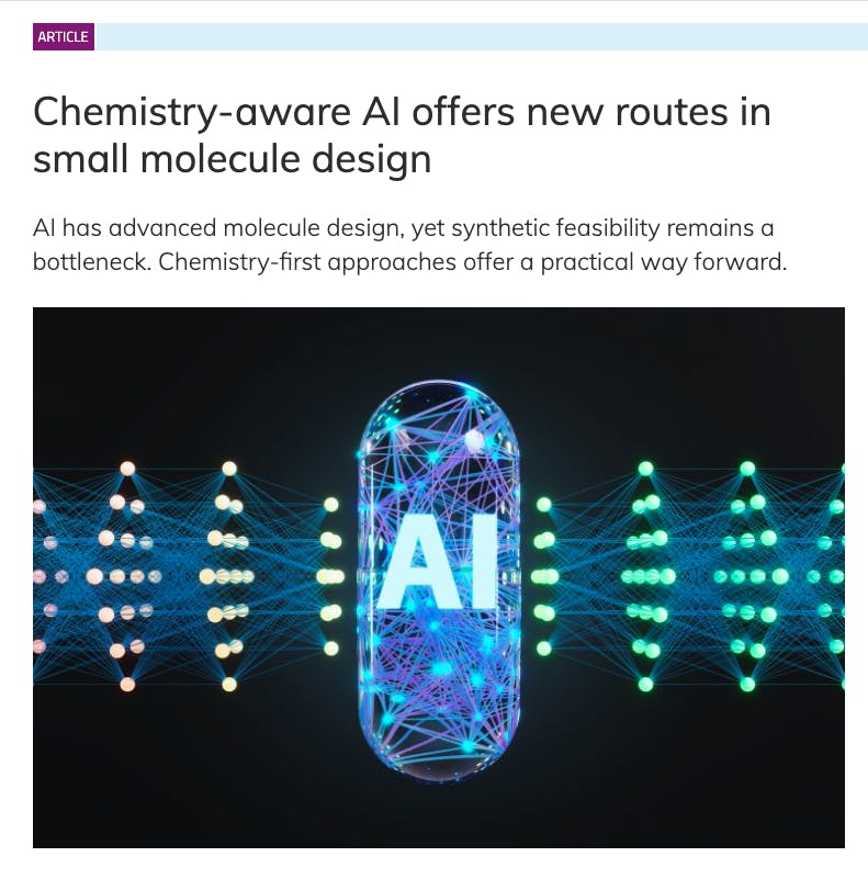 Drug Target Review: Chemistry-aware AI offers new routes in small molecule design