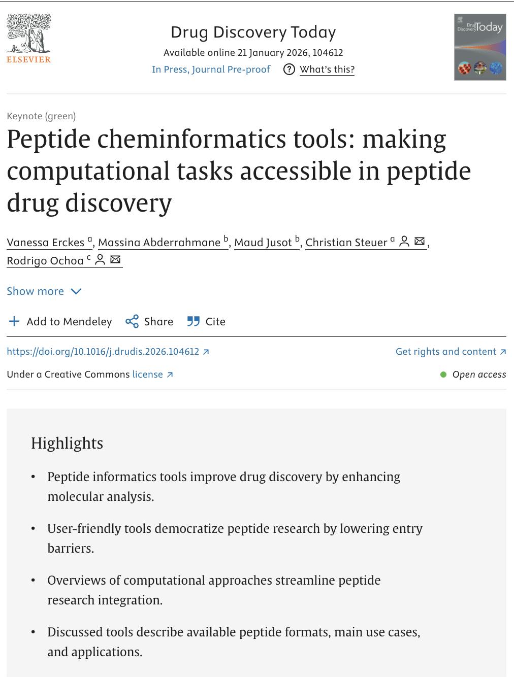 Drug discovery today Peptide paper clip
