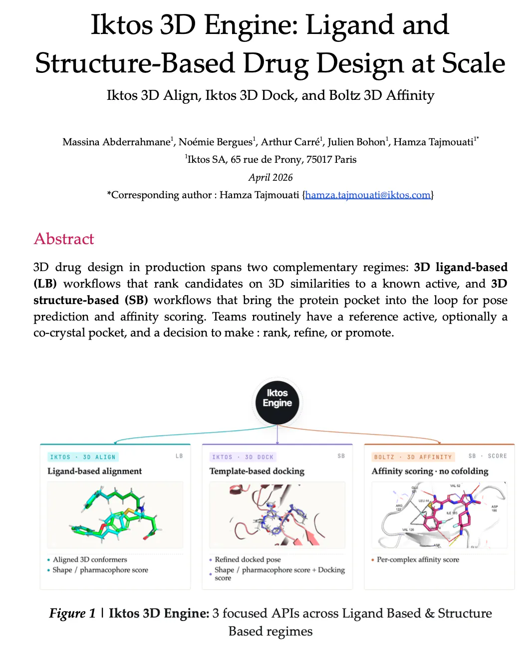 Technical Report - Iktos 3D Engine: Ligand and Structure-Based Drug Design at Scale