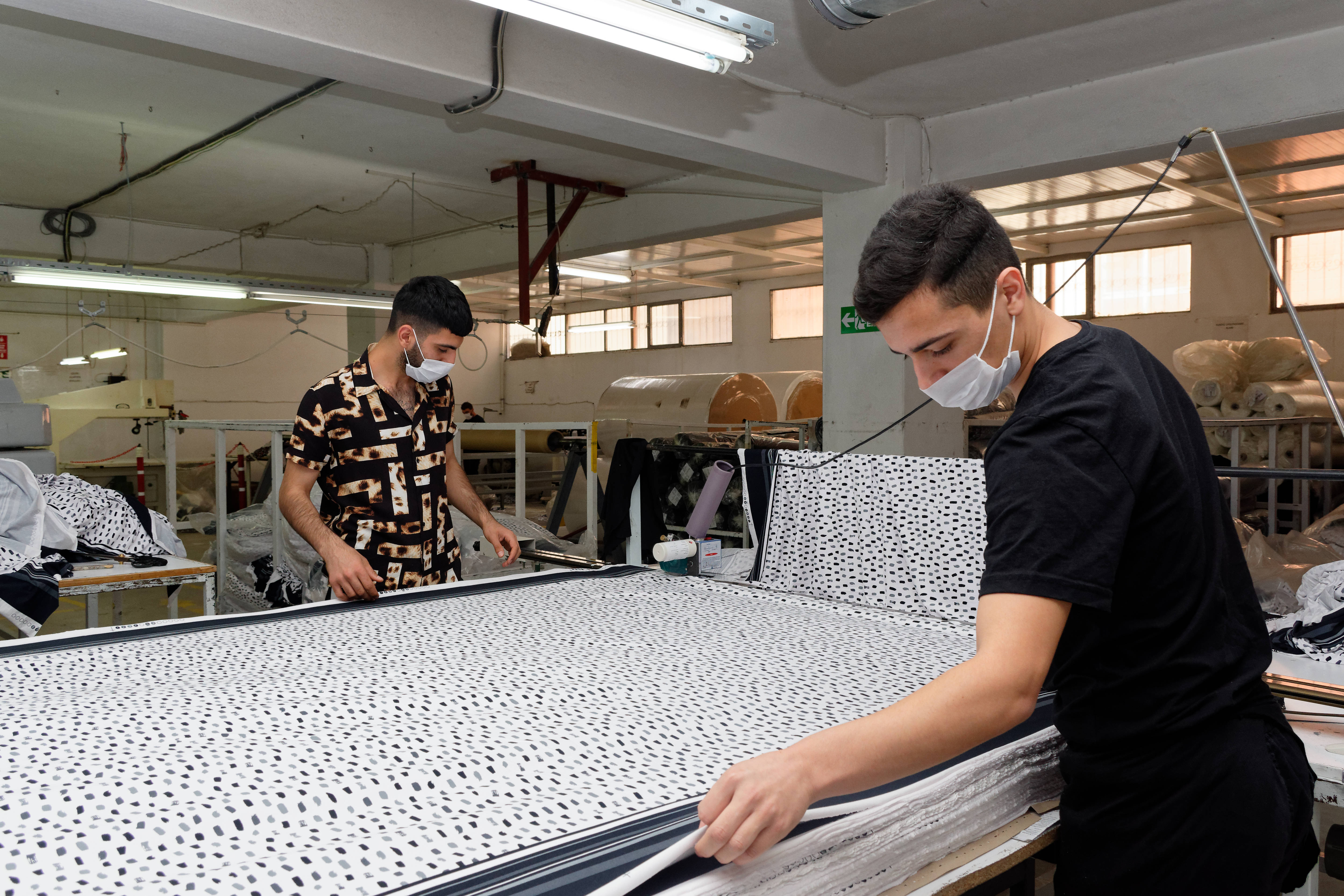 Workers in a small textile company in Turkey
