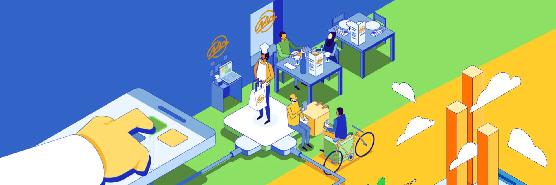 Illustration with examples of platform economy work.