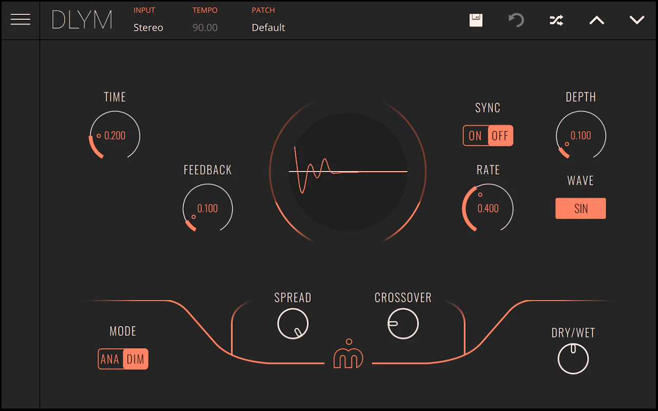 DLYM chorus and flanger app for iPad and iPhone adding lush modulation and movement to any sound