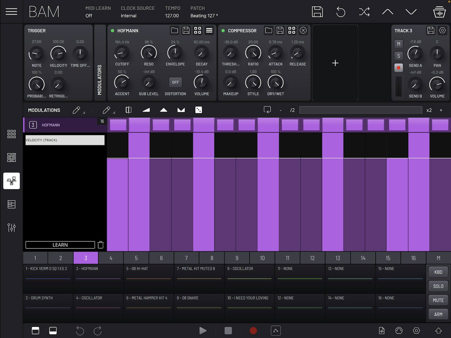 BAM - Beat Maker & Music Maker Automations Panel screenshot