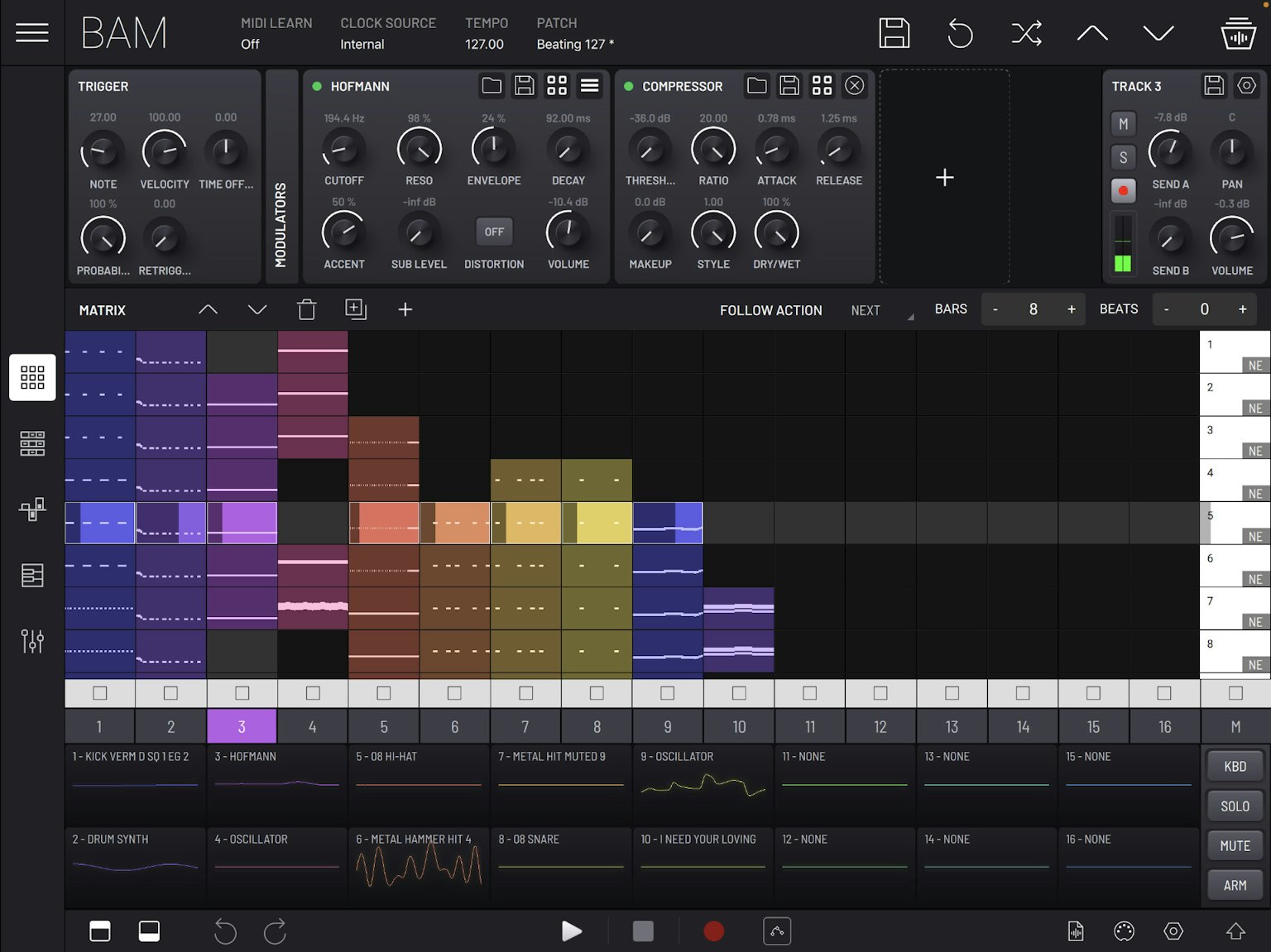 BAM - Beat Maker & Music Maker Matrix Panel screenshot