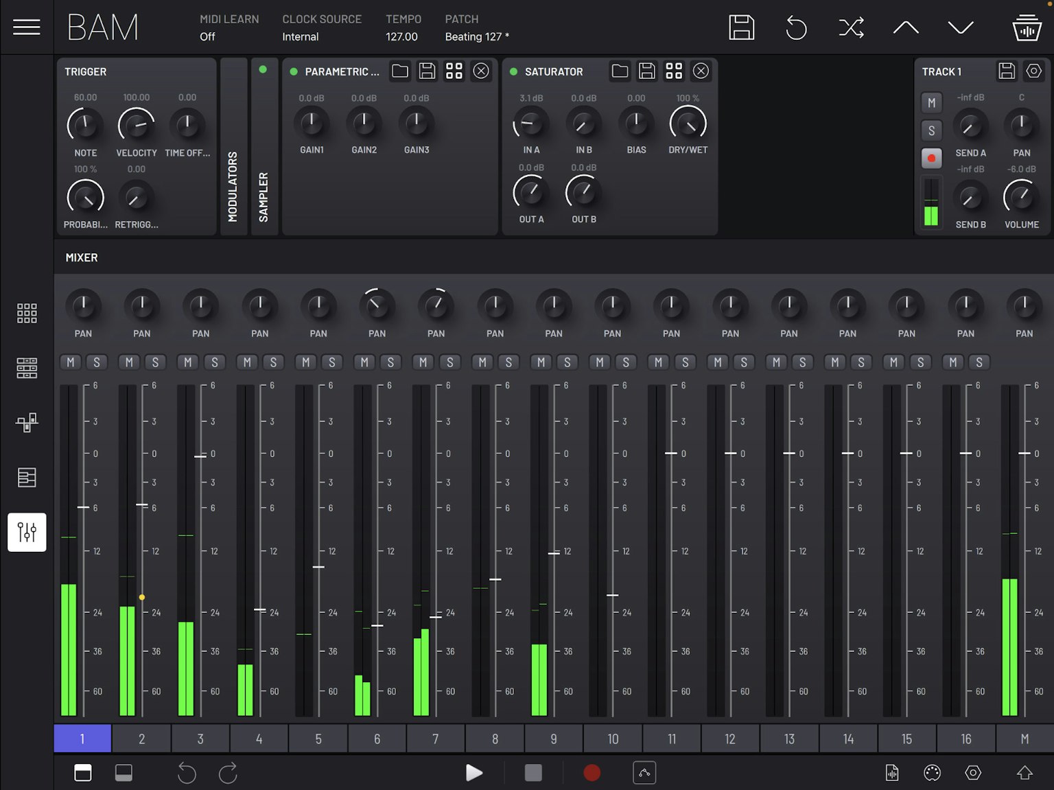 BAM - Beat Maker & Music Maker Mixer Panel screenshot