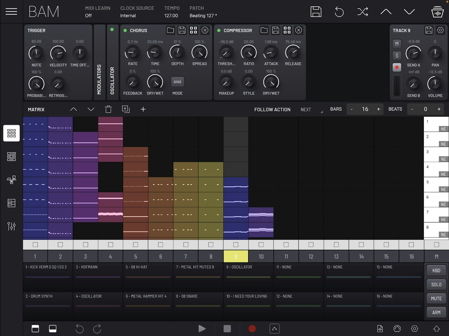 BAM - Beat Maker & Music Maker effects chain screenshot