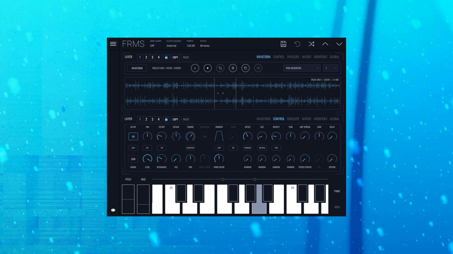 FRMS - Granular Synthesizer helps you make music using grains