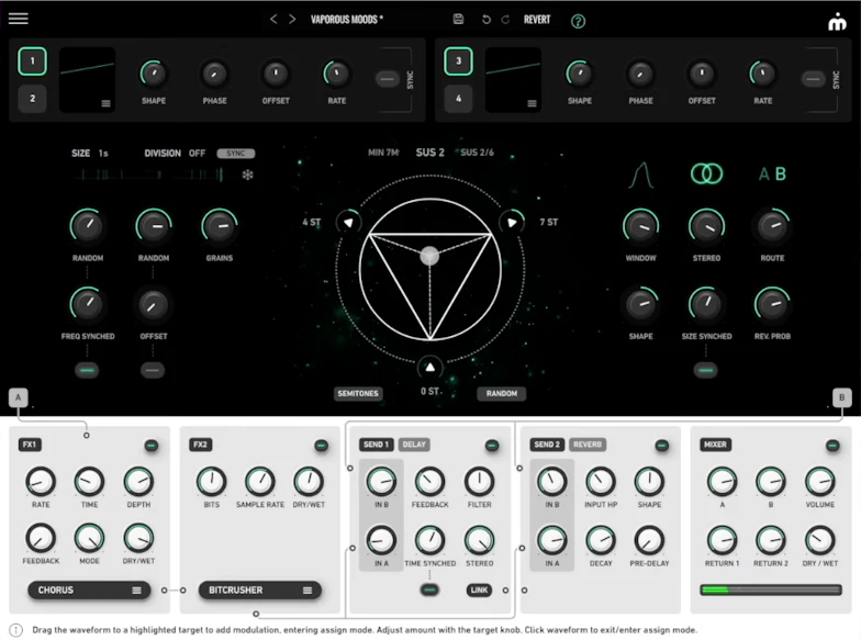GRFX granular effects processor app for iPad adding experimental textures and movement to any audio source