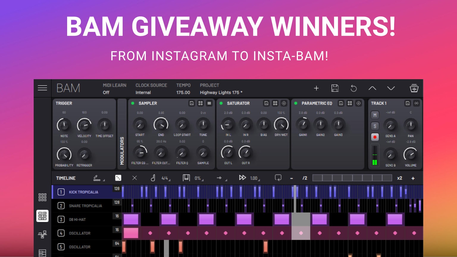 BAM Instagram Winners announce image