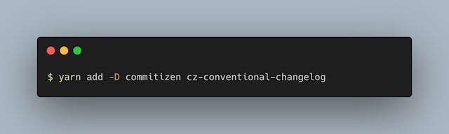 commitizen 패키지와 cz-conventional-changelog 패키지를 추가했다.