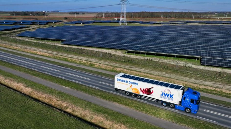 Wiskerke Onions' solar-powered truck with the SolarOnTop technology