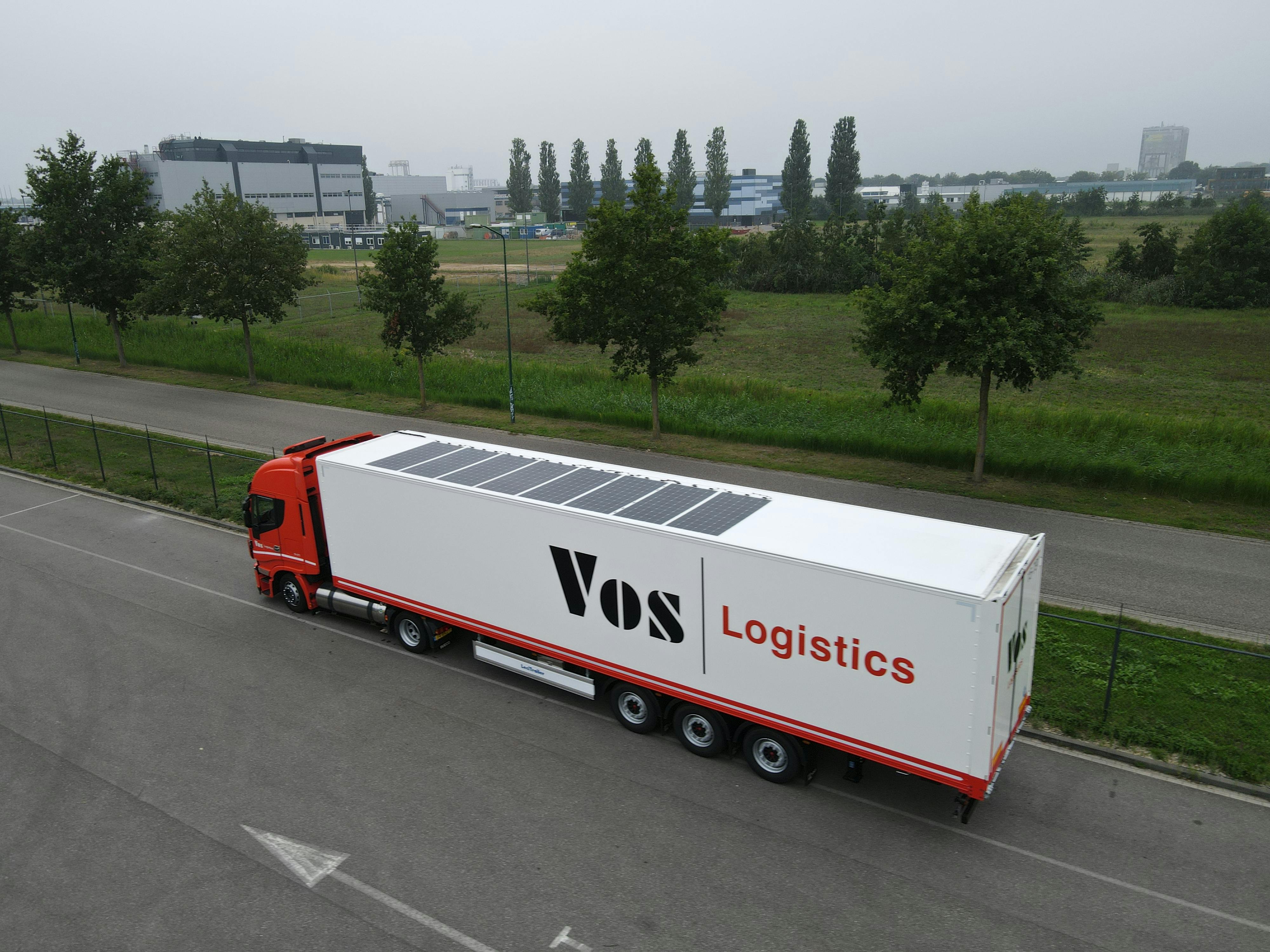 Vos logistics powers its truck with solar panels through SolarOnTop 