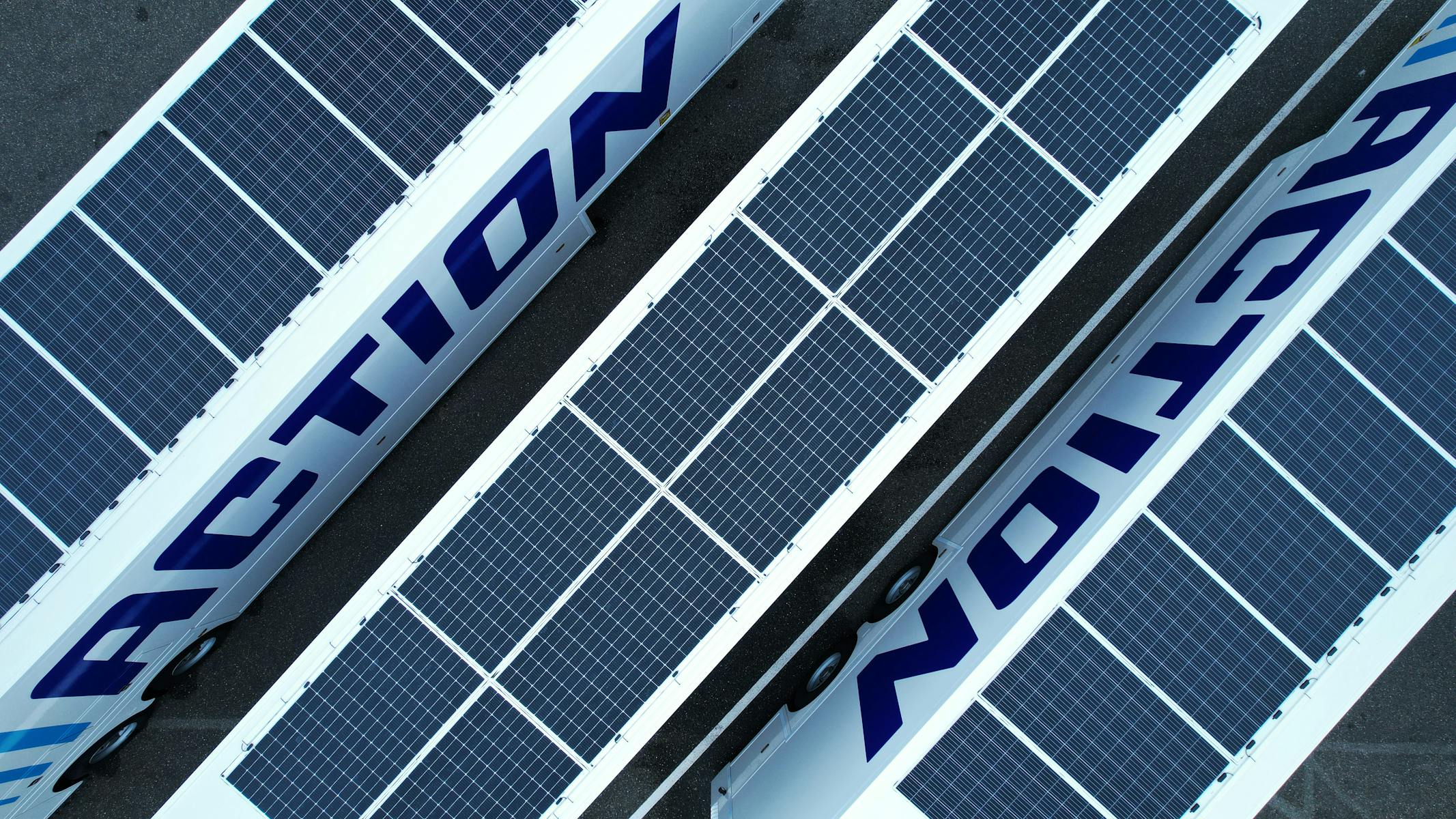Solar panels atop the action truck