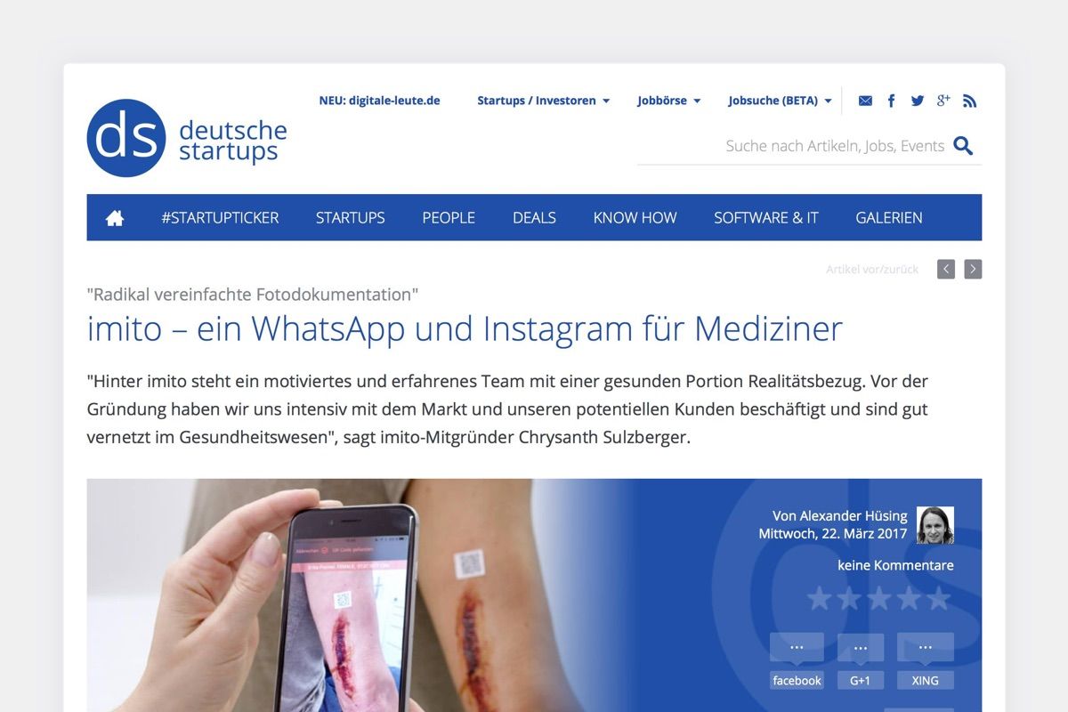 imito – ein WhatsApp und Instagram für Mediziner