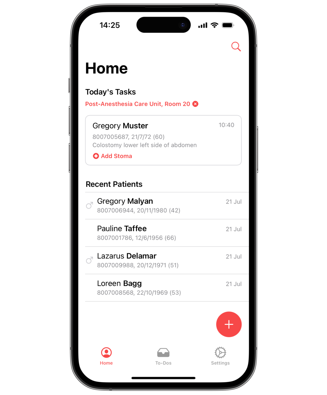 imitoWound - Home Screen and Tasks