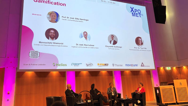 imito bei der Panel Diskussion zu Gamification in der Medizin