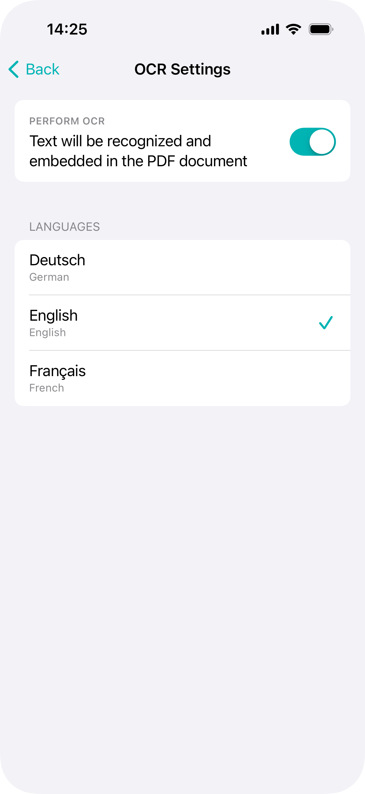 imitoScan - OCR Settings