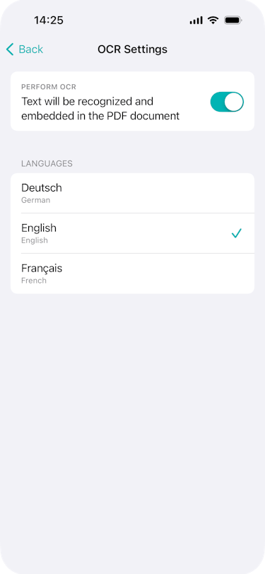 imitoScan - OCR Settings