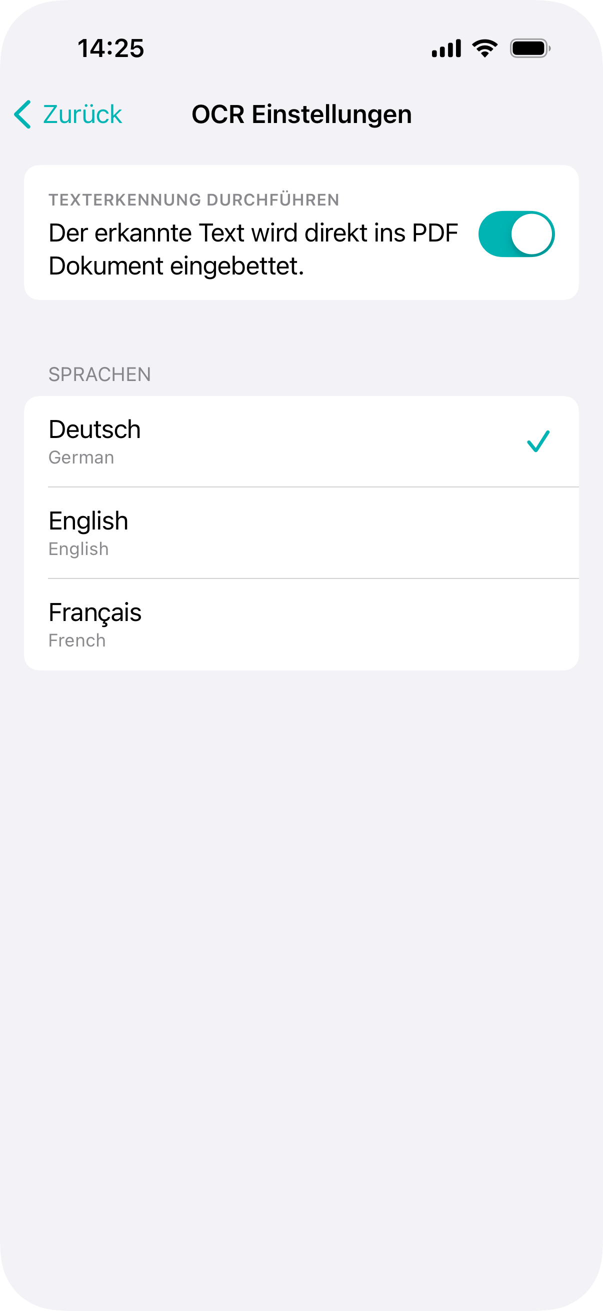 imitoScan - OCR Settings