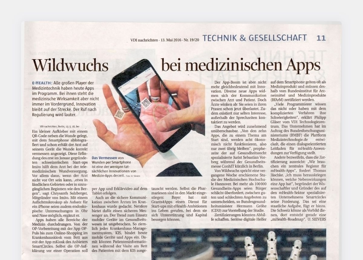 VDI-Nachrichten: Wildwuchs bei medizinischen Apps
