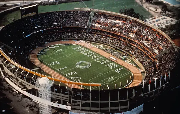 Photograph taken during the opening ceremony of the FIFA World Cup Argentina 1978.
