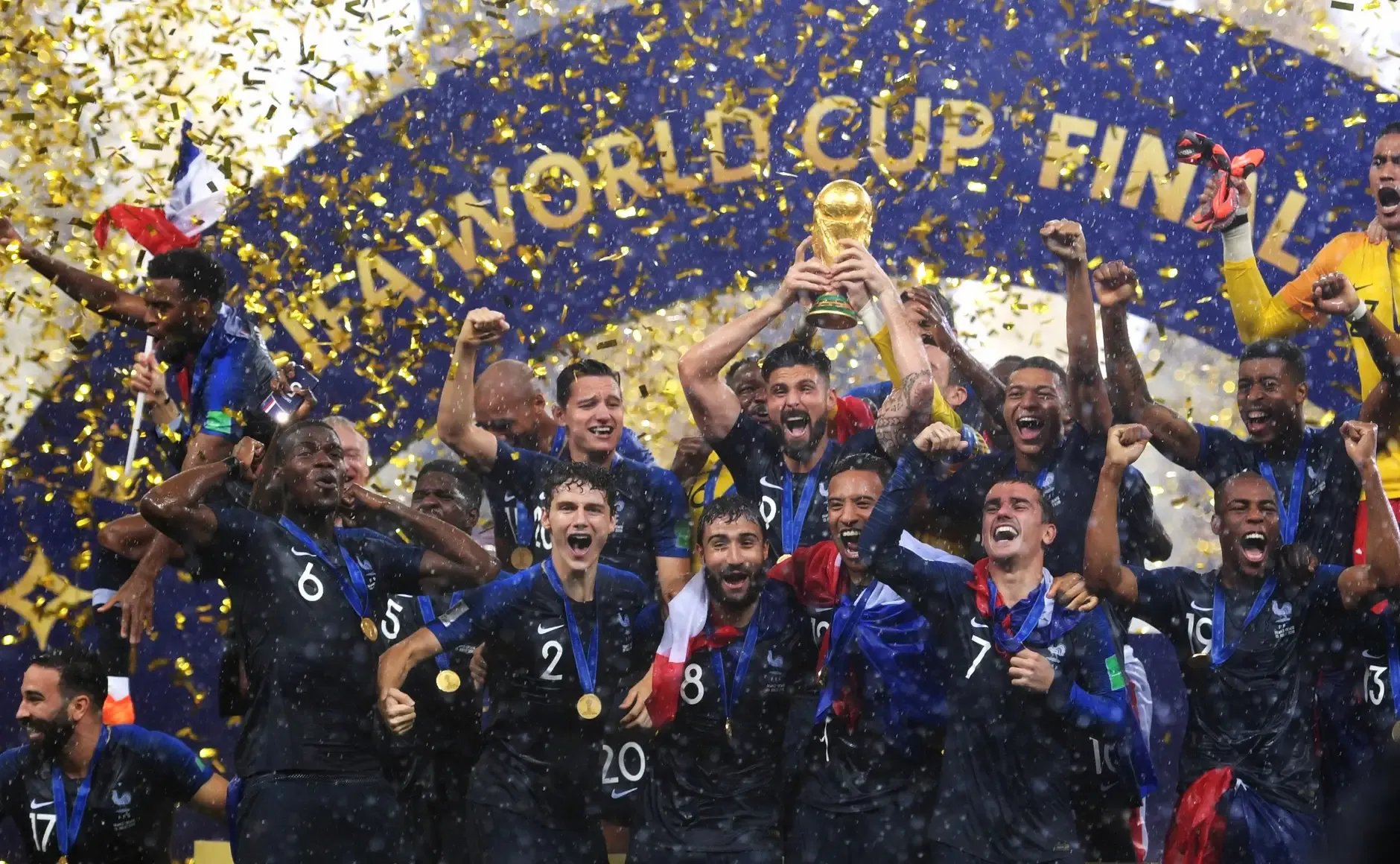 France celebrating winning the 2018 FIFA World Cup