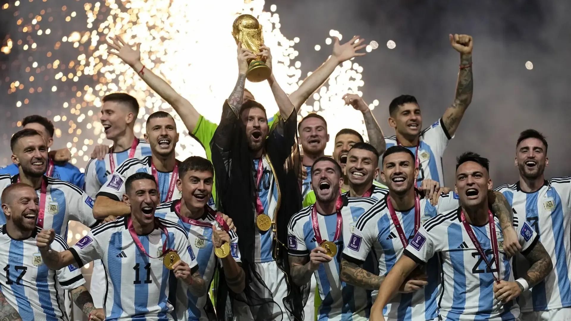 Argentina celebrating winning the 2022 FIFA World Cup
