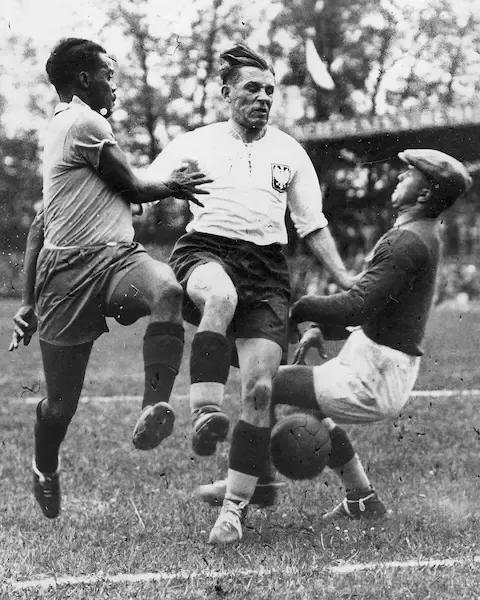 Football match Brazil v Poland played in Strasbourg at the 1938 World Cup