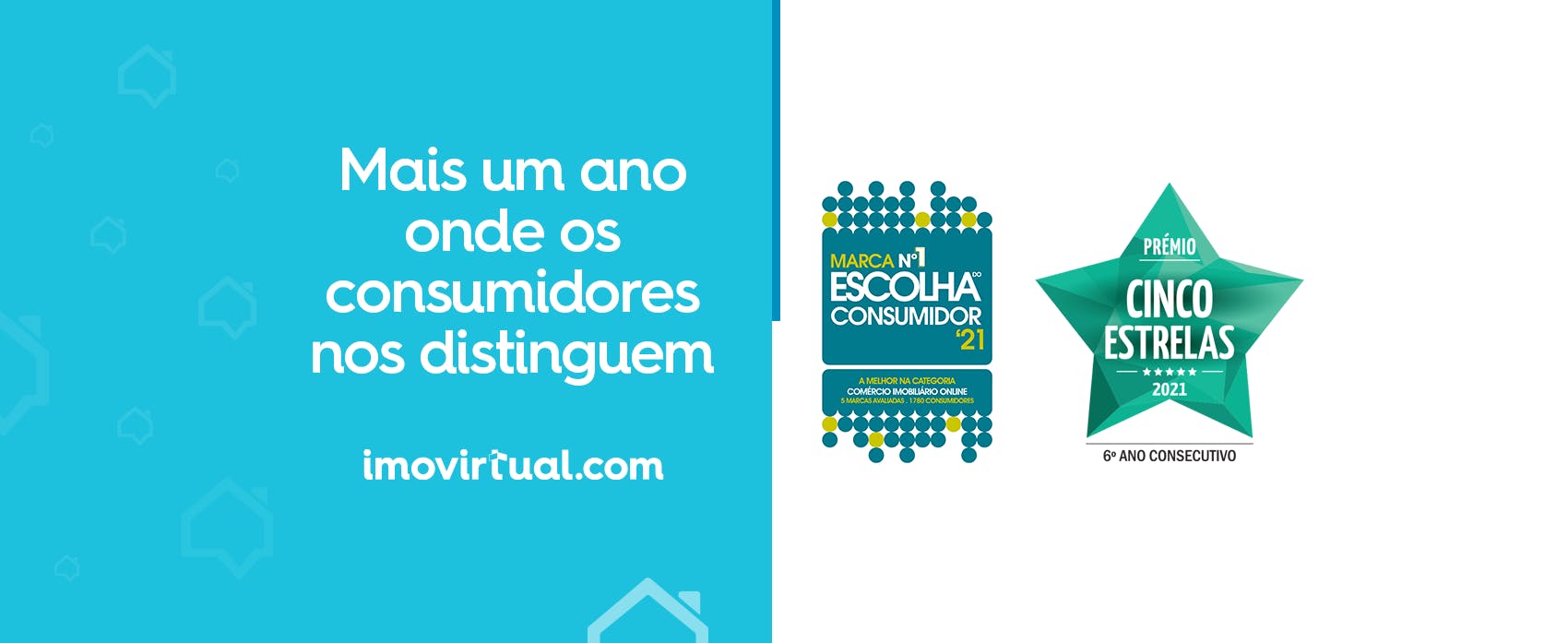 Em 2020 os consumidores elegeram o Imovirtual como marca Cinco Estrelas e Escolha do Consumidor