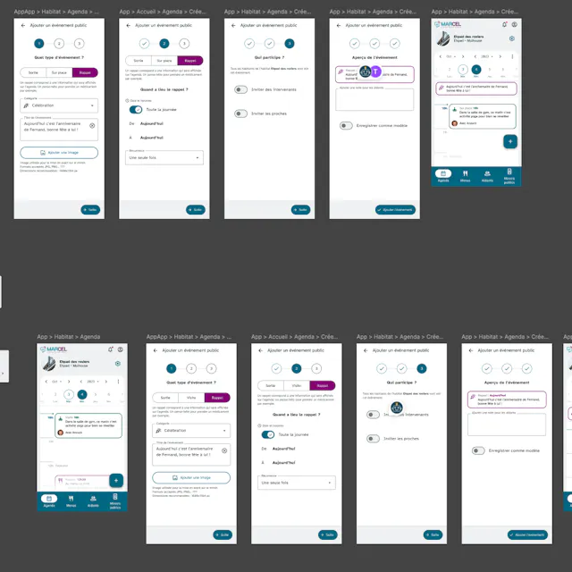 Enchainement d'écrans