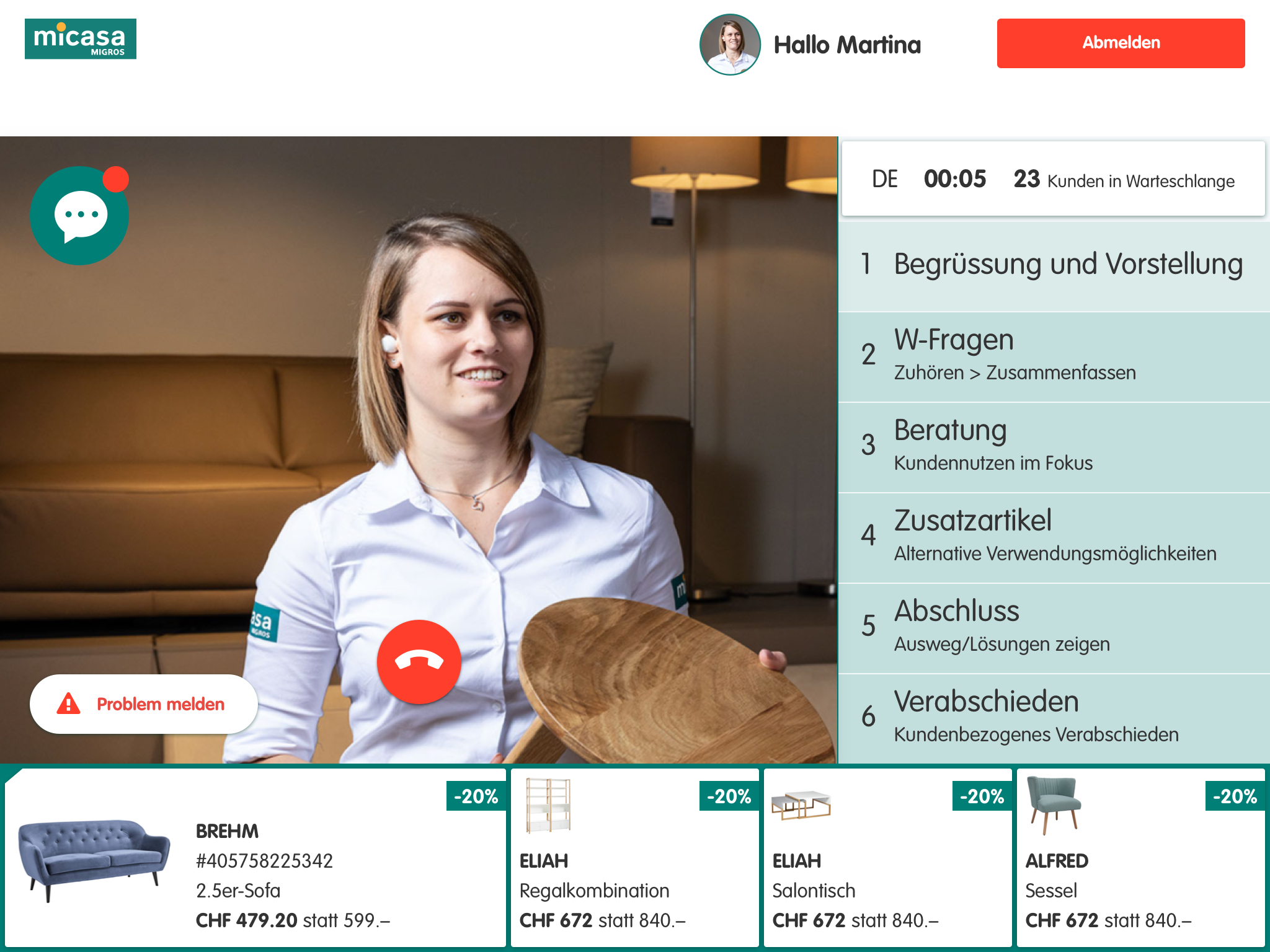L'interface du conseiller