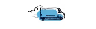 Illustration de camion bleu