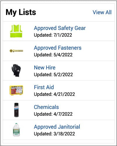 My Lists Widget